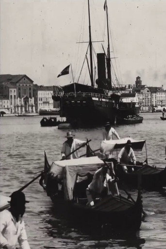 Venice, harbour scene with gondolas